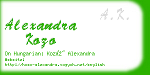 alexandra kozo business card